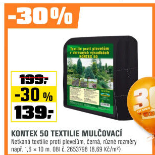 Textílie netkanáKontex 45g/m2 černá