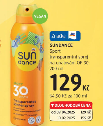 Sprej transparentní na opalování OF 30 Sport Sundance