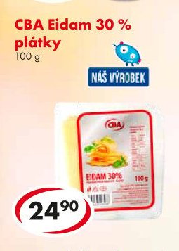 CBA Eidam 30 % plátky