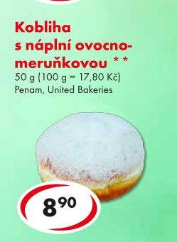Kobliha s náplní ovocno-meruňkovou