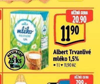 Albert Trvanlivé mléko 1,5%