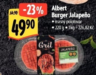 Hovězí burger Jalapeno Albert Gril