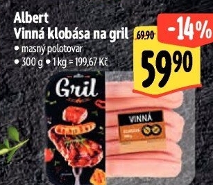 Klobása vinná na gril Albert Gril