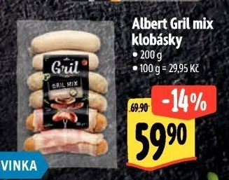 Klobásky Gril mix Albert Gril
