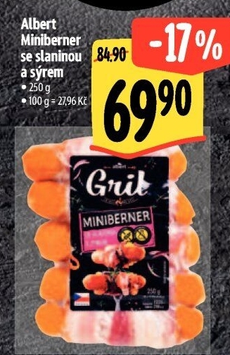 Miniberner se slaninou a sýrem Albert Gril