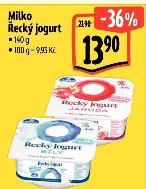 Bílý jogurt řecký 0% Milko