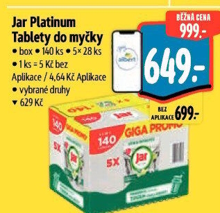 Kapsle do myčky Platinum Jar