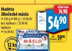 Máslo Jihočeské Madeta