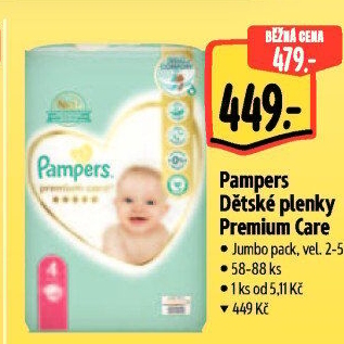 Pleny dětské Pampers Premium Care