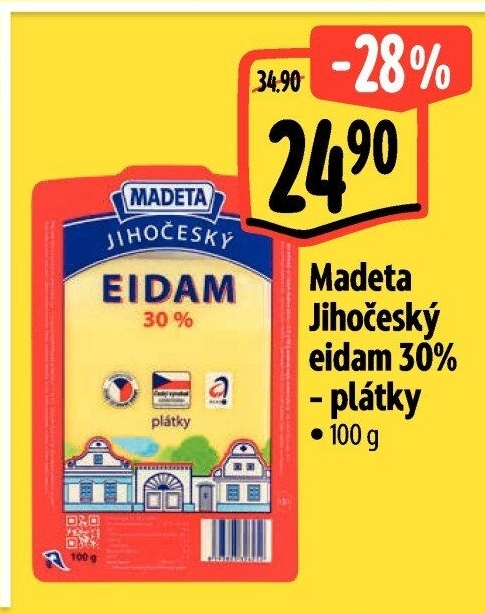 Sýr Eidam Jihočeský 30% Madeta