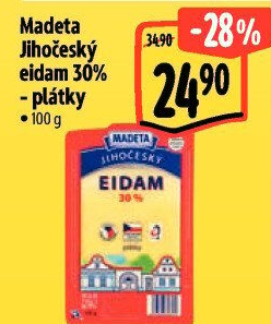 Sýr Eidam Jihočeský 30% Madeta