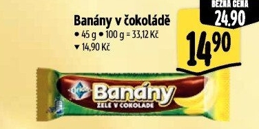 Tyčinka Banány v čokoládě Orion