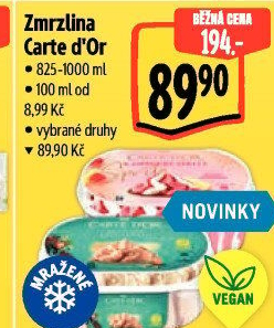 Zmrzlina ve vaničce Vegan Carte D'