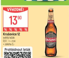 Pivo světlý ležák Královský 12° Krušovice