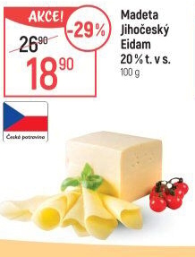 Sýr Eidam Jihočeský 20% Madeta