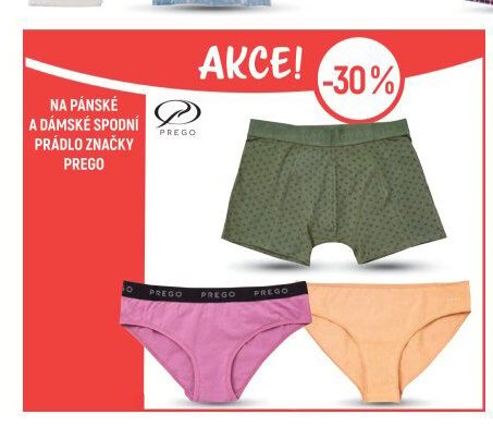 Pánské a dámské spodní prádlo značky Prego