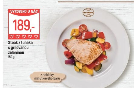 Steak z tuňáka s grilovanou zeleninou