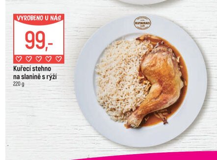Kuřecí stehno na slanině s rýží