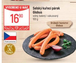 Párky kuřecí Selské Globus