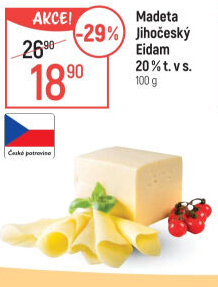 Sýr Eidam Jihočeský 20% Madeta