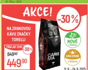 Zrnková káva Torelli