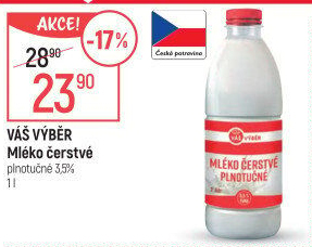 Mléko čerstvé Váš Výběr - 3,5% plnotučné