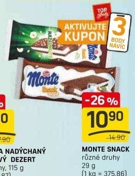 Dezert mléčný Monte Snack Zott