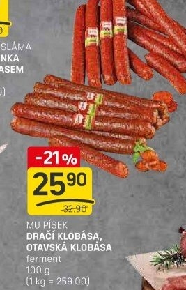 Dračí klobása Maso uzeniny Písek