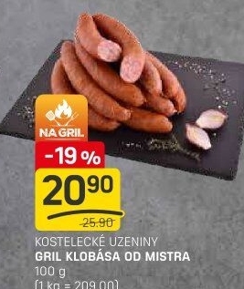 Grilovací klobása od Mistra Láďa Grileman Kostelecké uzeniny