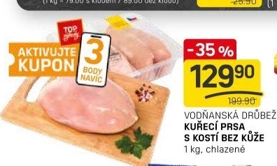 Kuřecí prsa s kostí Vodňanské kuře