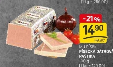 Paštika játrová písecká Maso uzeniny Písek