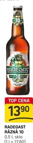 Pivo světlé výčepní Rázná 10° Radegast