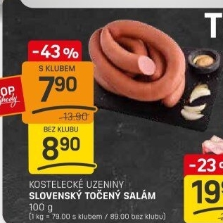 Salám slovenský točený Kostelecké uzeniny