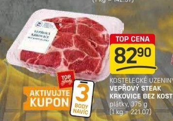 Vepřová krkovice steak bez kosti Kostelecké uzeniny