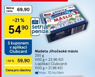 Máslo Jihočeské Madeta