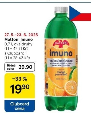 Ochucená voda Mattoni Imuno