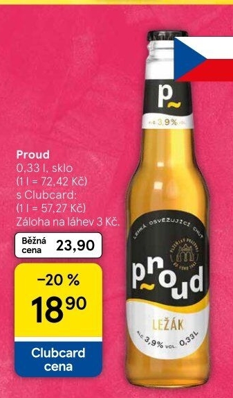 Pivo světlý ležák Proud