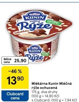 Mléčná rýže Mlékárna Kunín