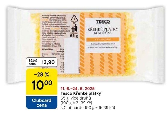 Plátky křehké Tesco