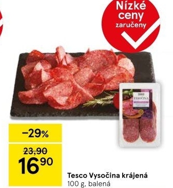 Salám Vysočina Tesco