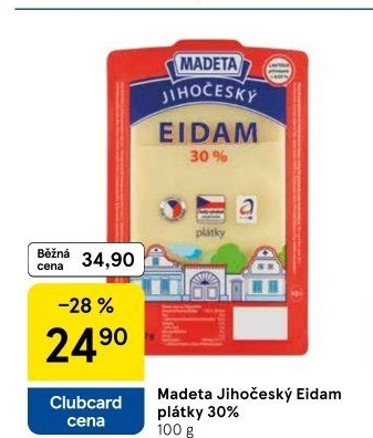 Sýr Eidam Jihočeský 30% Madeta