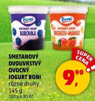Jogurt smetanový ovocný Boni