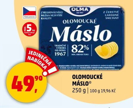 Máslo Olomoucké Olma