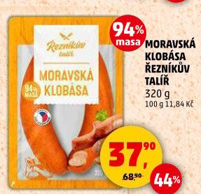 Moravská klobása Řezníkův talíř