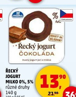 Ochucený jogurt řecký 0% Milko