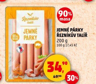 Párky jemné Řezníkův talíř