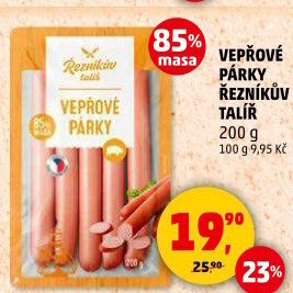 Párky vepřové Řezníkův talíř