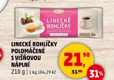 Rohlíčky linecké Klasa Pekárny a cukrárny Klatovy