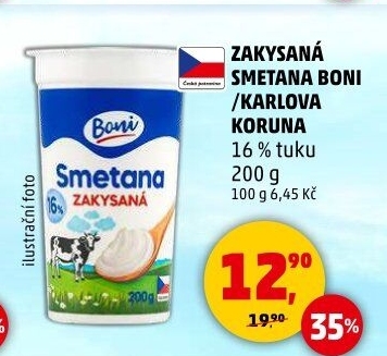 Smetana zakysaná Boni 16%