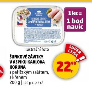 Šunkový závitek s pařížským salátem Karlova Koruna